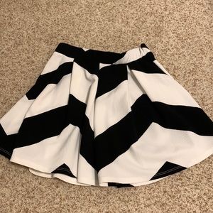 Black and white striped skirt